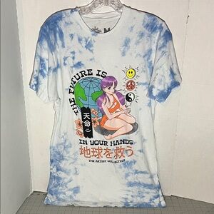Artist collective medium blue tie dye shirt